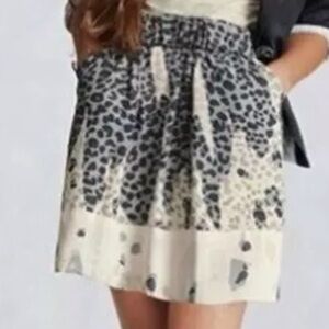 CAbi Women’s Bella Leopard Print A Line Skirt Size Small
